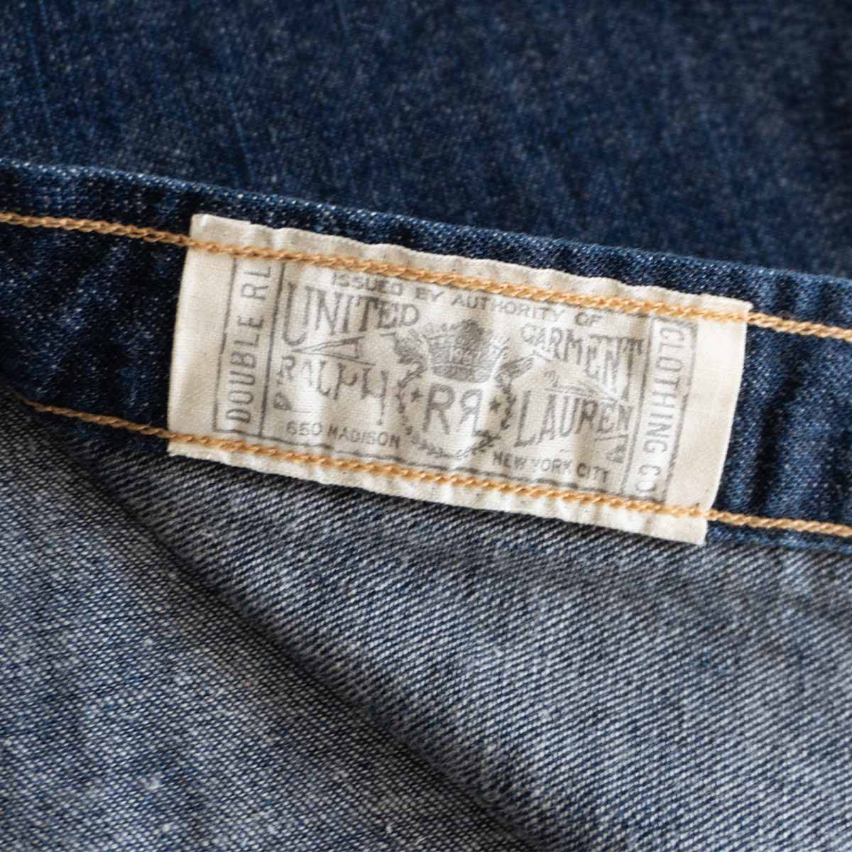 RRL Indigo Denim Western Shirt Concho Buttons Size S