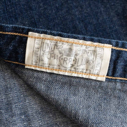 RRL Indigo Denim Western Shirt Concho Buttons Size S
