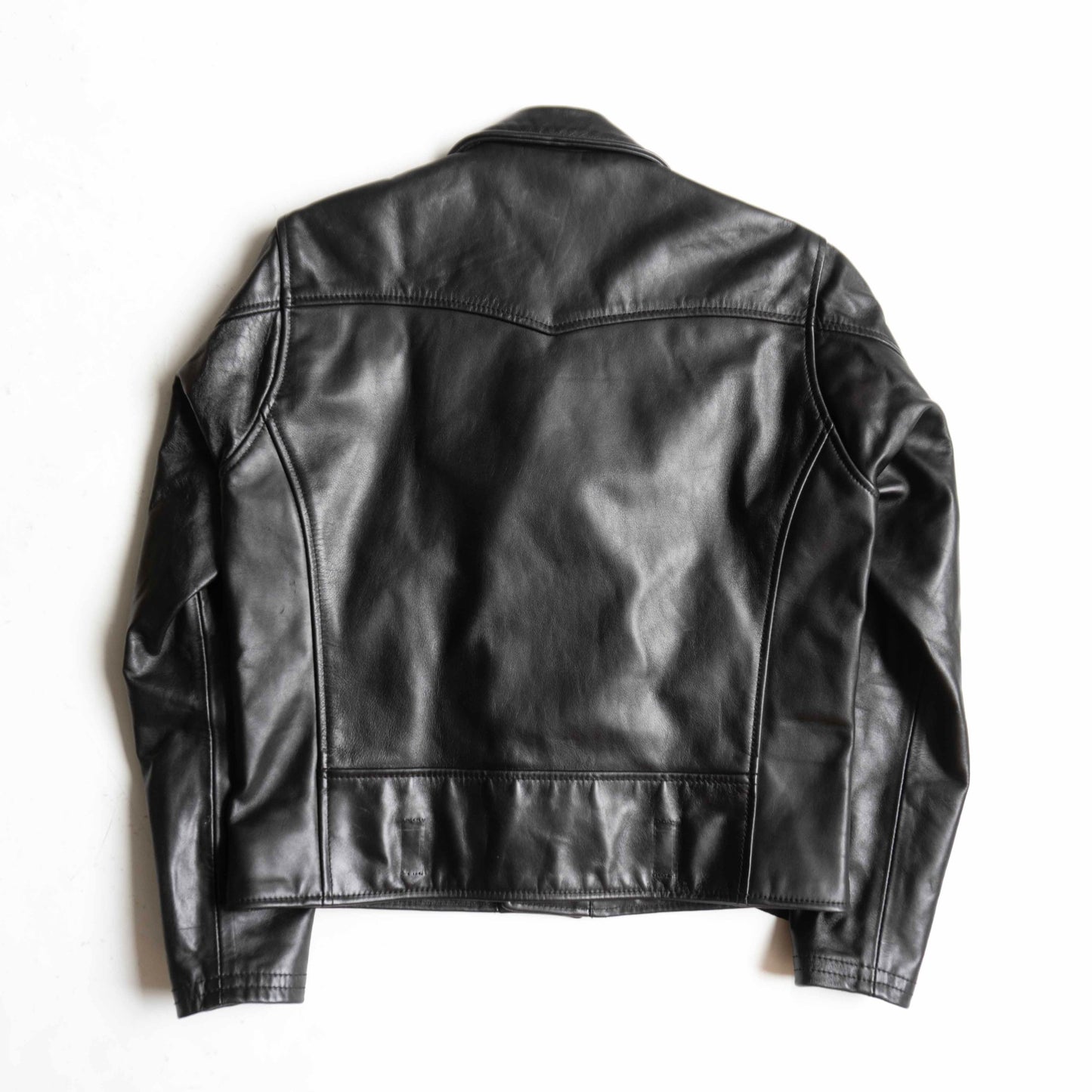 KADOYA Black Leather Double Riders Jacket Size L