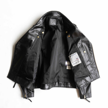 KADOYA Black Leather Double Riders Jacket Size L