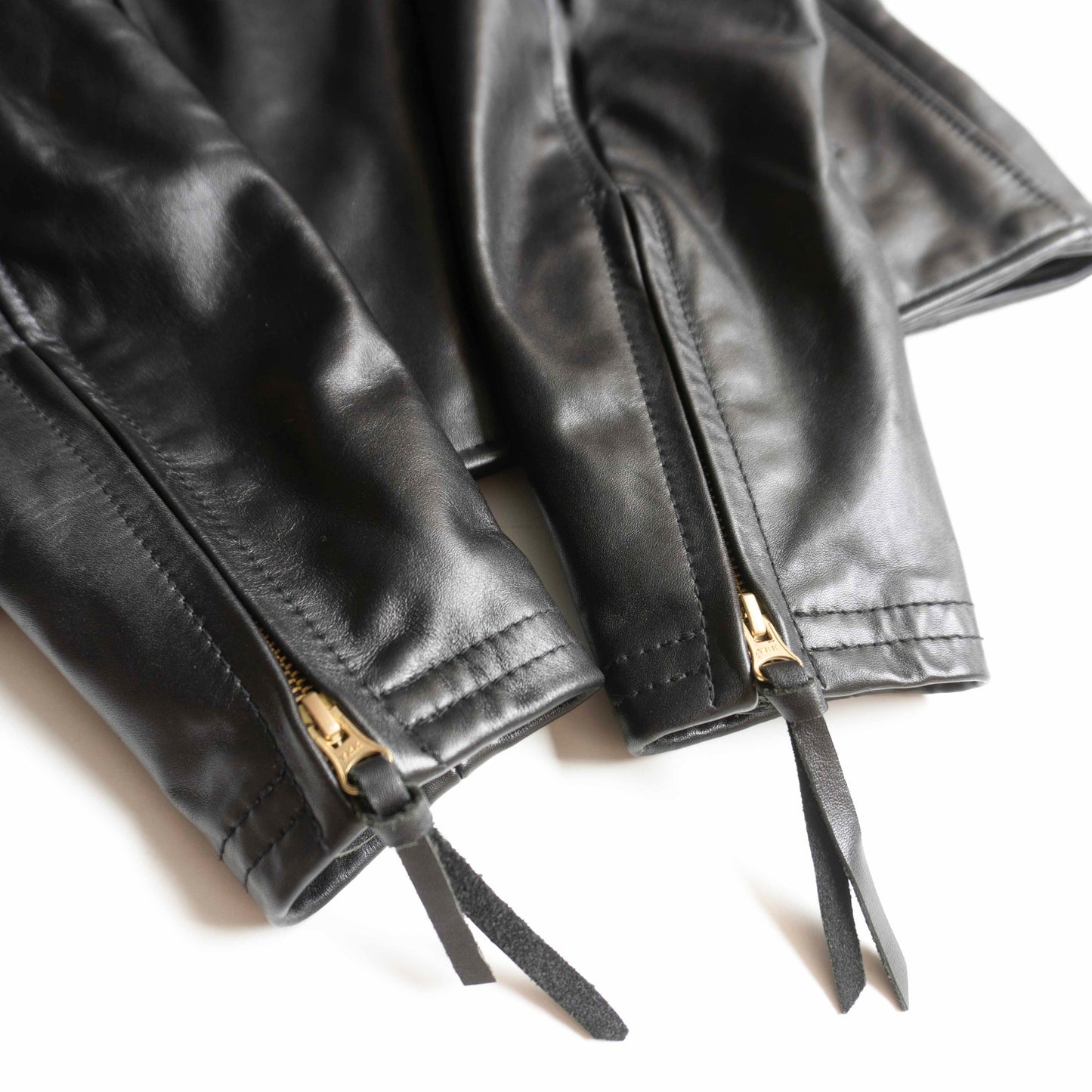 KADOYA Black Leather Double Riders Jacket Size L