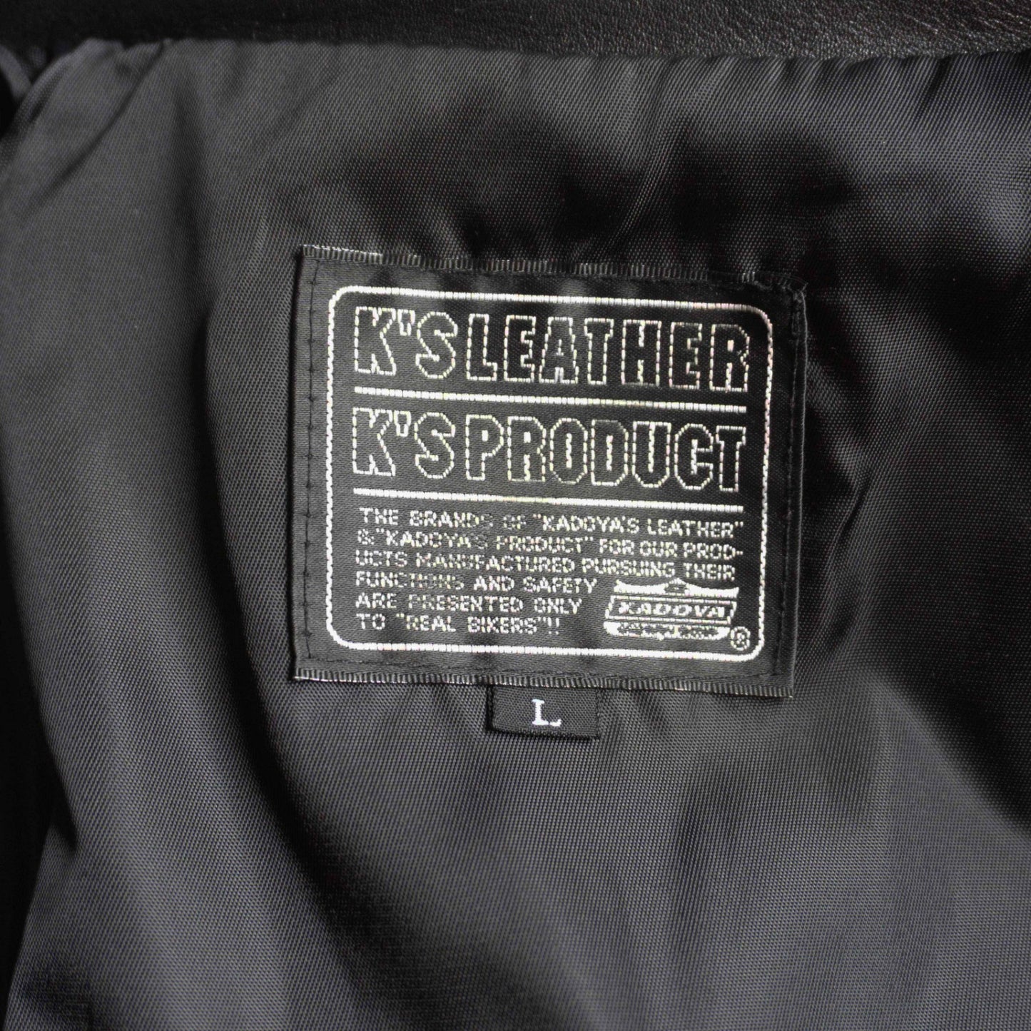 KADOYA Black Leather Double Riders Jacket Size L