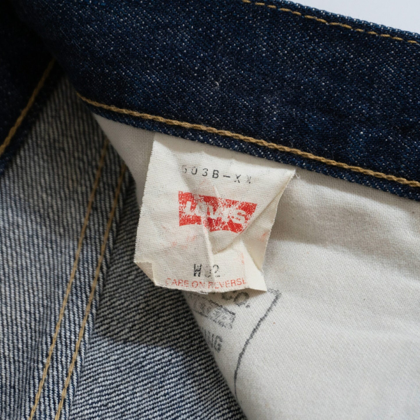 B XX Levi's 503BXX Big E Made in Denim Jeans Size 32×36