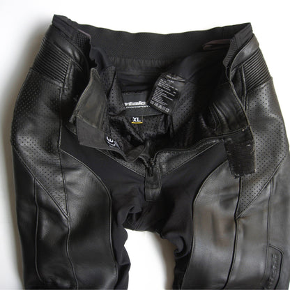 RS TAICHI Black Leather Racing Pants Size XL