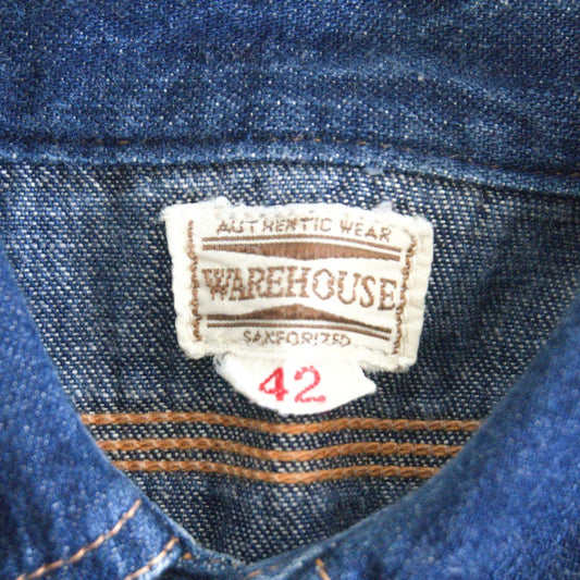 WAREHOUSE Denim Long Sleeve Shirt w/ Gusset Size 42