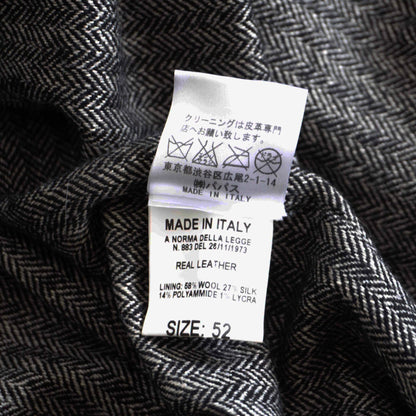 PAPAS Lamb Leather Down Vest Black Size 52