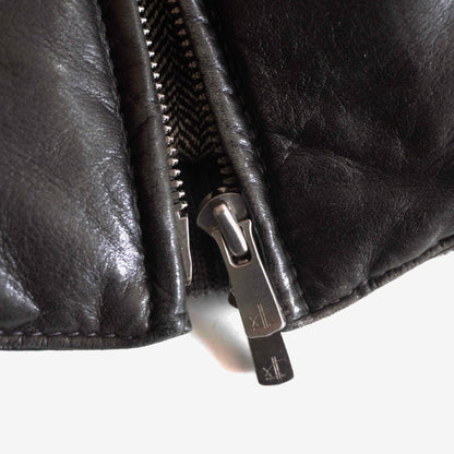 PAPAS Lamb Leather Down Vest Black Size 52