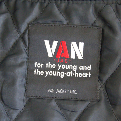 VAN JAC Black Sleeve Leather Varsity Jacket Size M