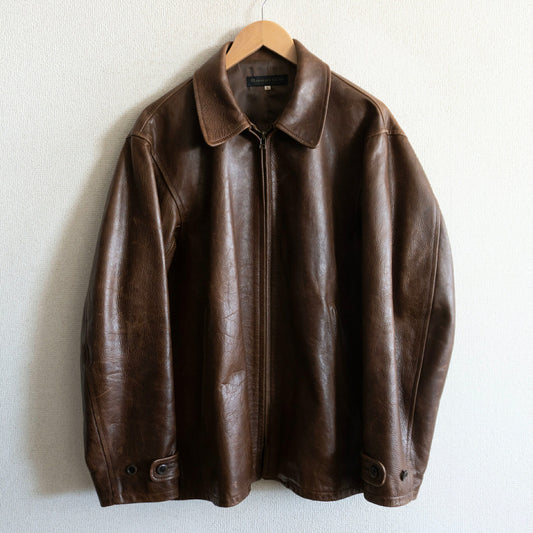 HAROLDS GEAR Brown Cow Leather Car Coat Jacket Size L
