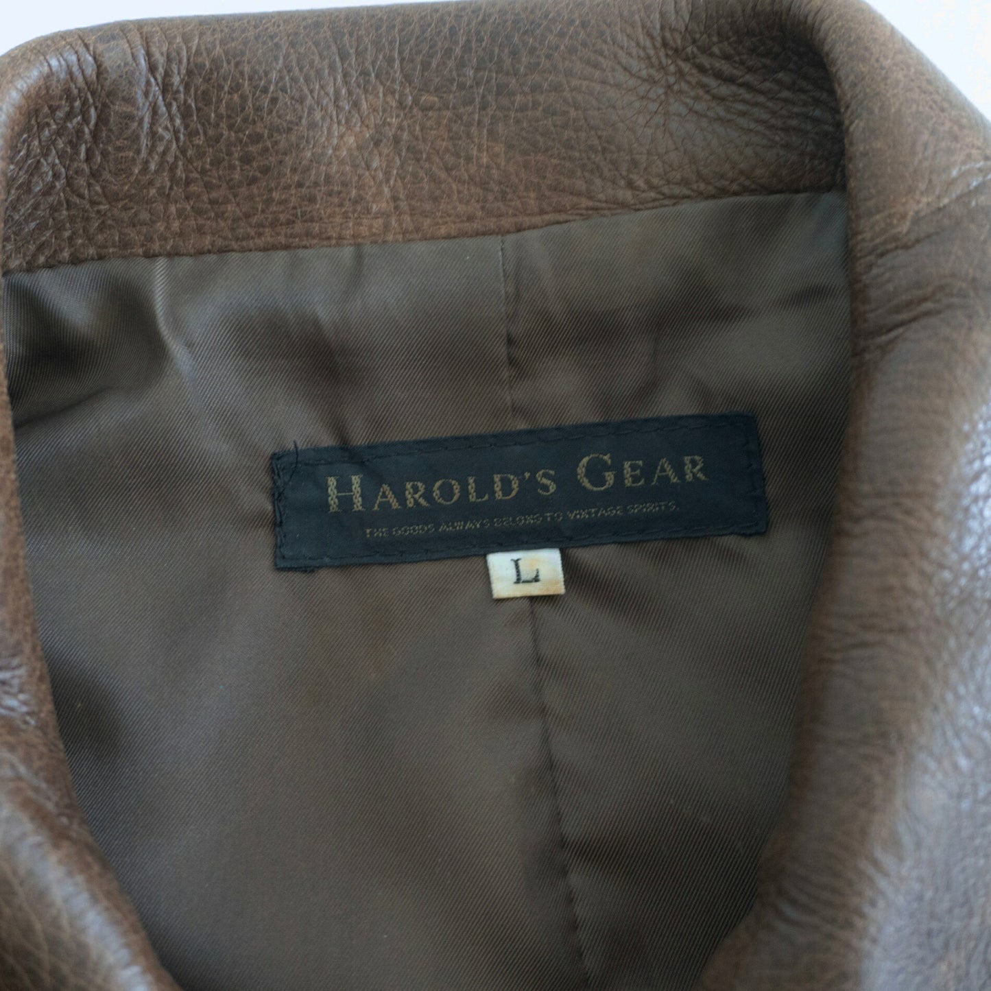 HAROLDS GEAR Brown Cow Leather Car Coat Jacket Size L