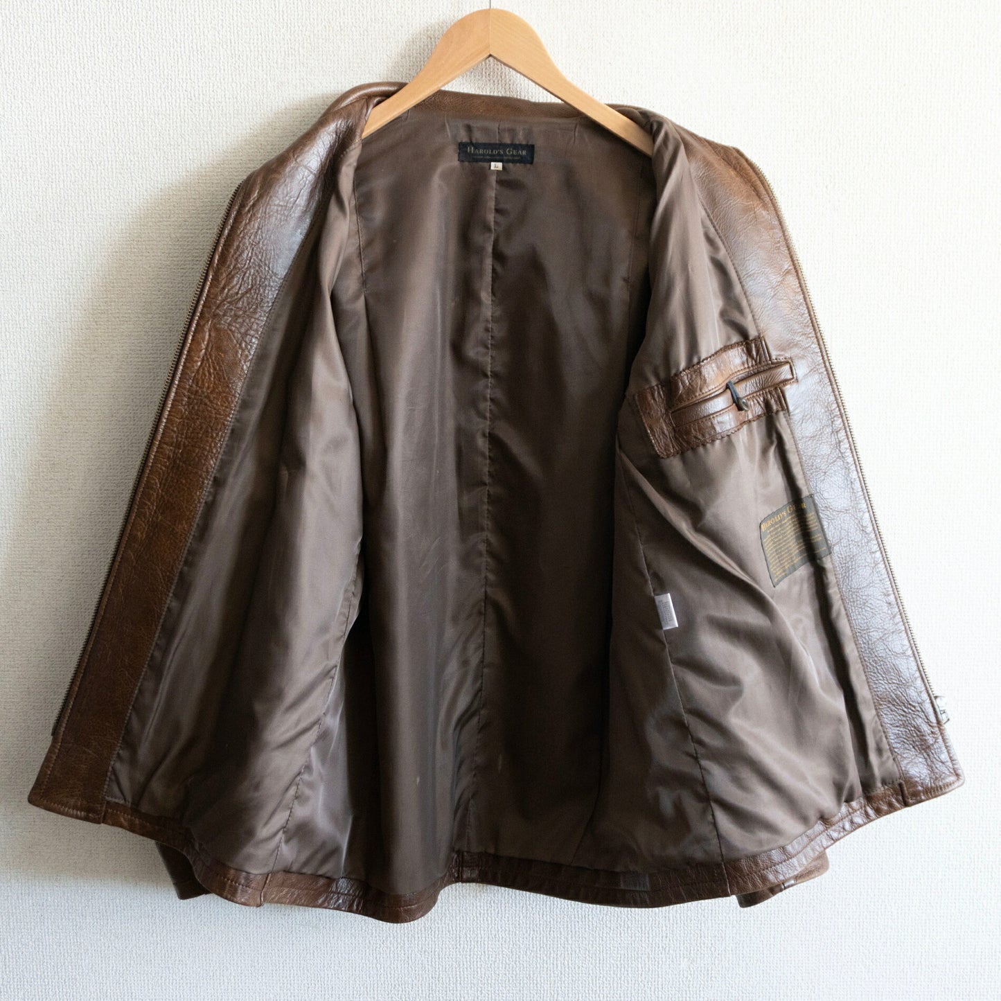HAROLDS GEAR Brown Cow Leather Car Coat Jacket Size L