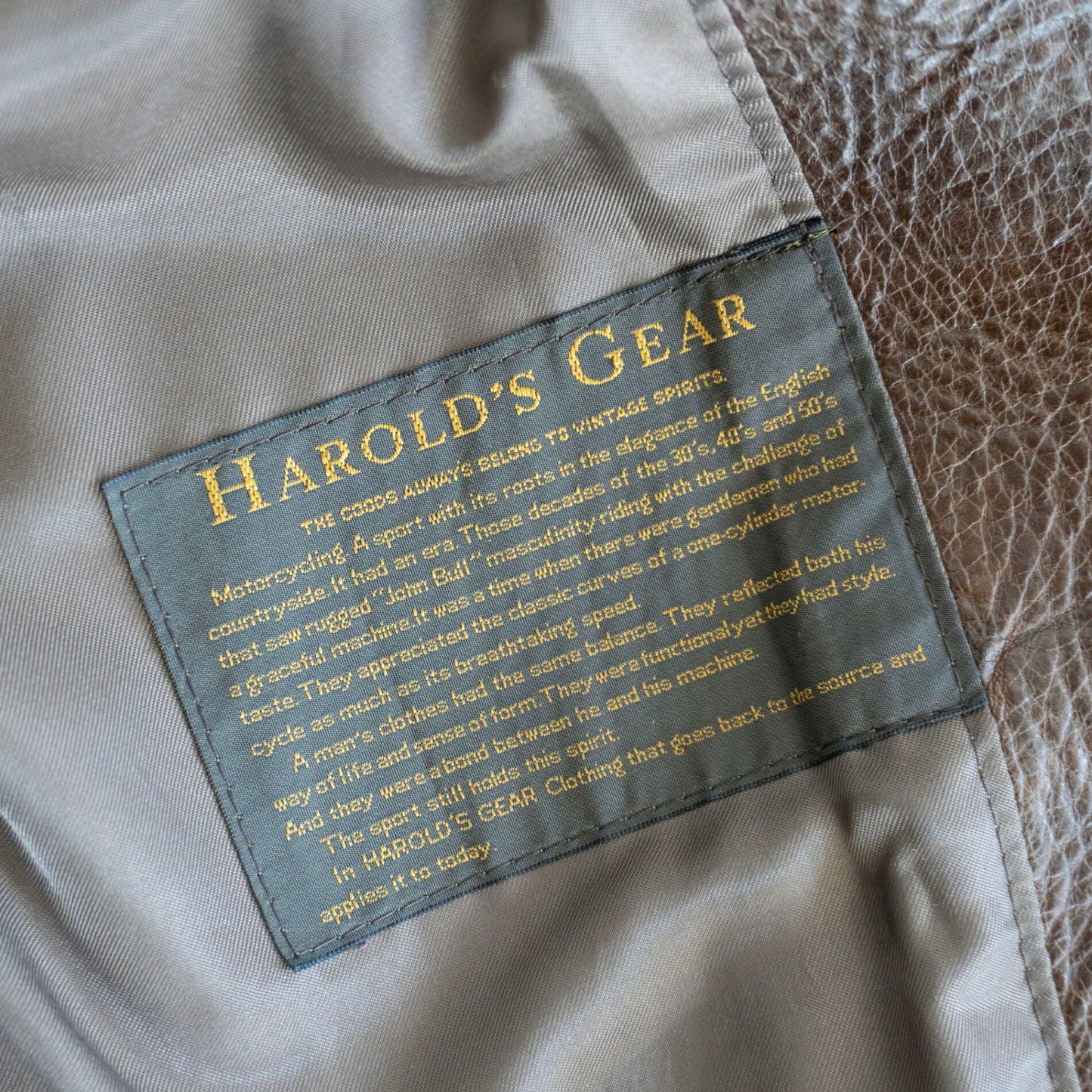 HAROLDS GEAR Brown Cow Leather Car Coat Jacket Size L
