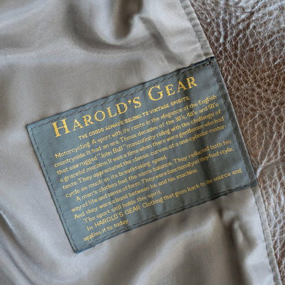 HAROLDS GEAR Brown Cow Leather Car Coat Jacket Size L