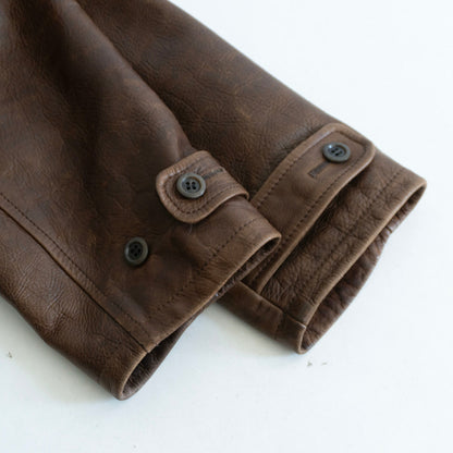 HAROLDS GEAR Brown Cow Leather Car Coat Jacket Size L