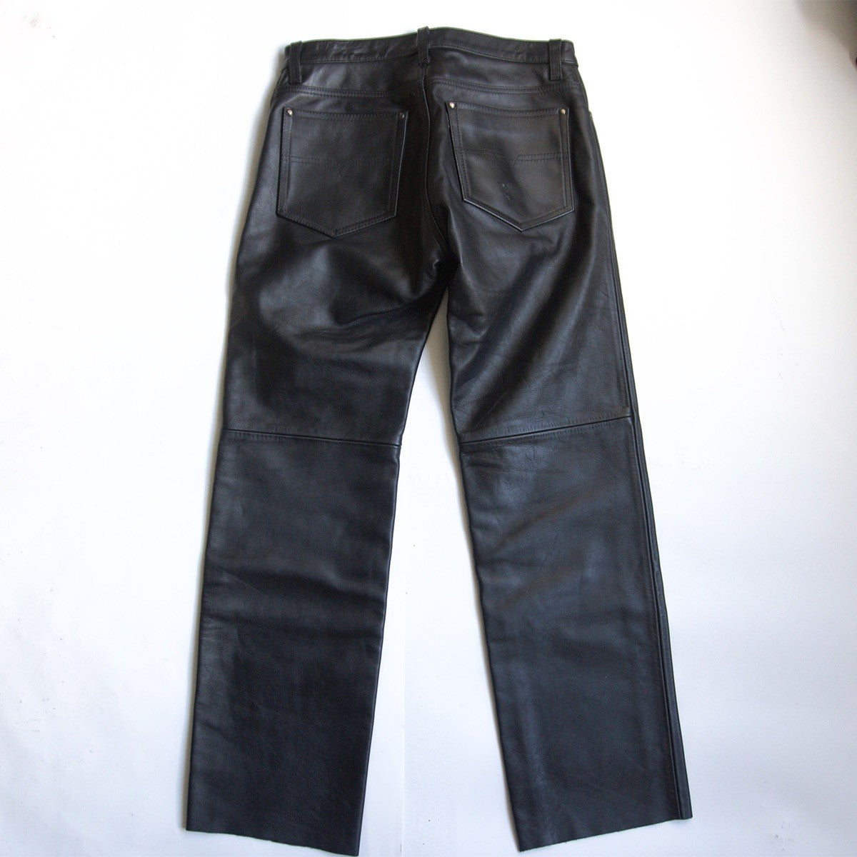 KADOYA Black Cowhide Leather Pants Size 33
