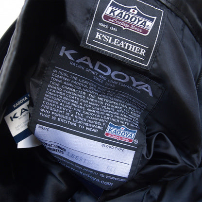 KADOYA Black Cowhide Leather Pants Size 33