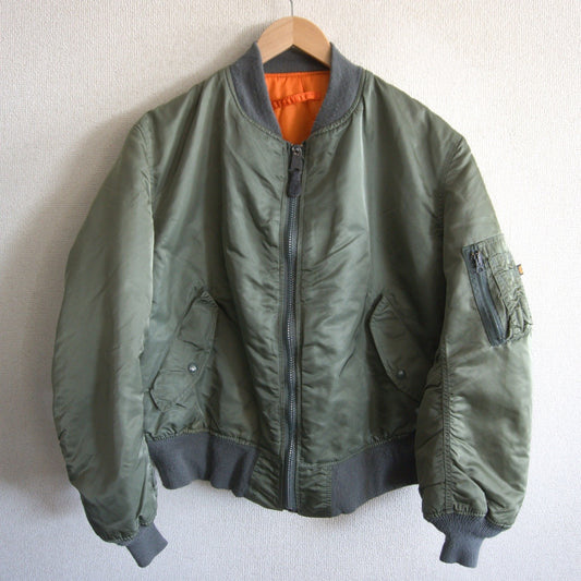 ALPHA INDUSTRIES USA Made MA-1 Nylon Bomber Jacket Size XL