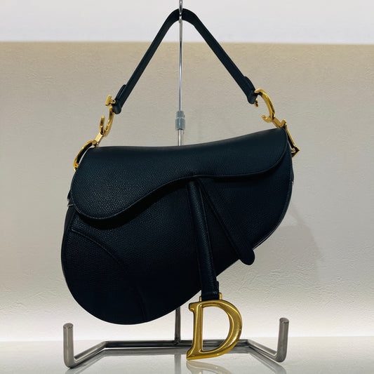 DIOR Saddle Strap Handbag Black Size ONE SIZE