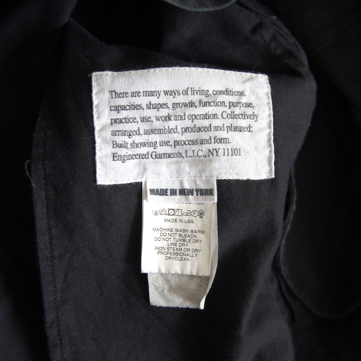 Engineered Garments Black Cotton Trucker Jacket Size M