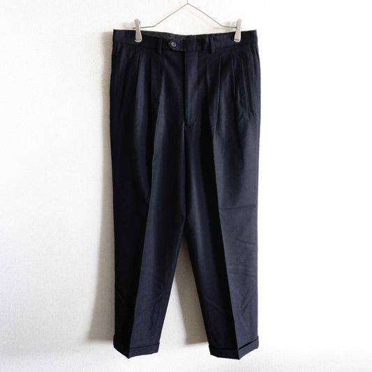GIORGIO ARMANI 80s-90s Black 2-Pleat Trousers Size 52