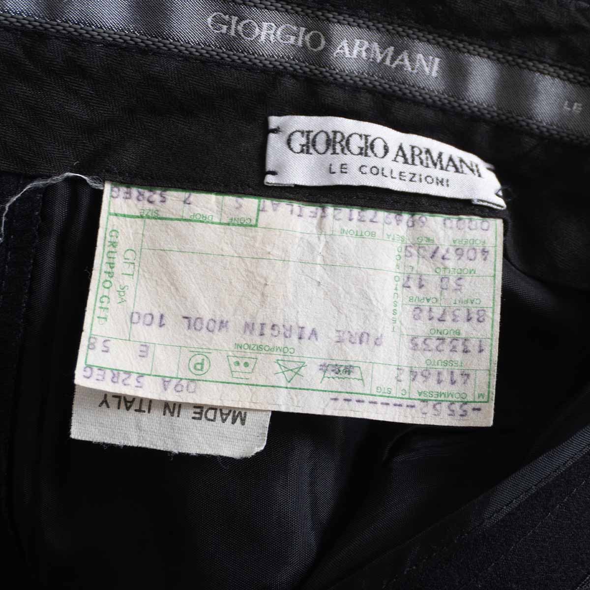 GIORGIO ARMANI 80s-90s Black 2-Pleat Trousers Size 52