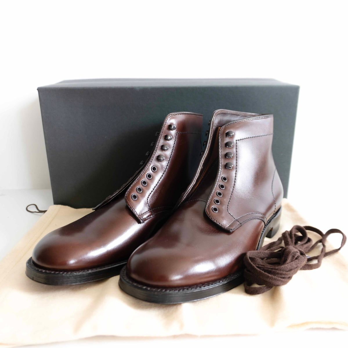 ALDEN N9801H Military Plain Toe Boots Calf Leather Size 8D