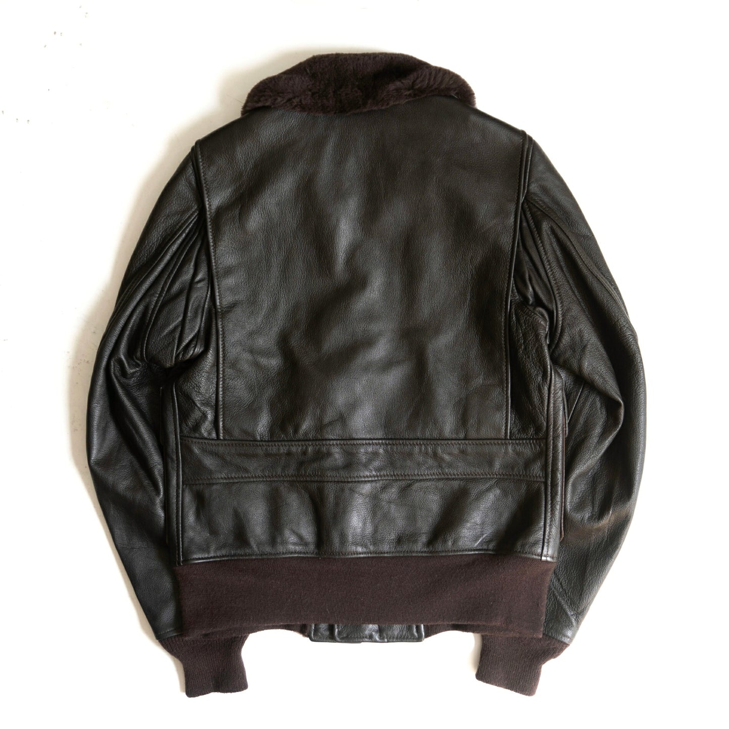 SCHOTT G-1 Leather Flight Jacket Boa Ribbed Cuffs Size 40
