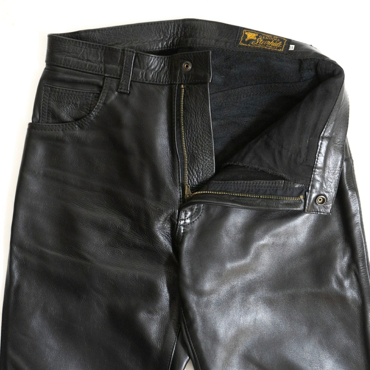 AERO LEATHER Black Steerhide Leather Pants Size 32