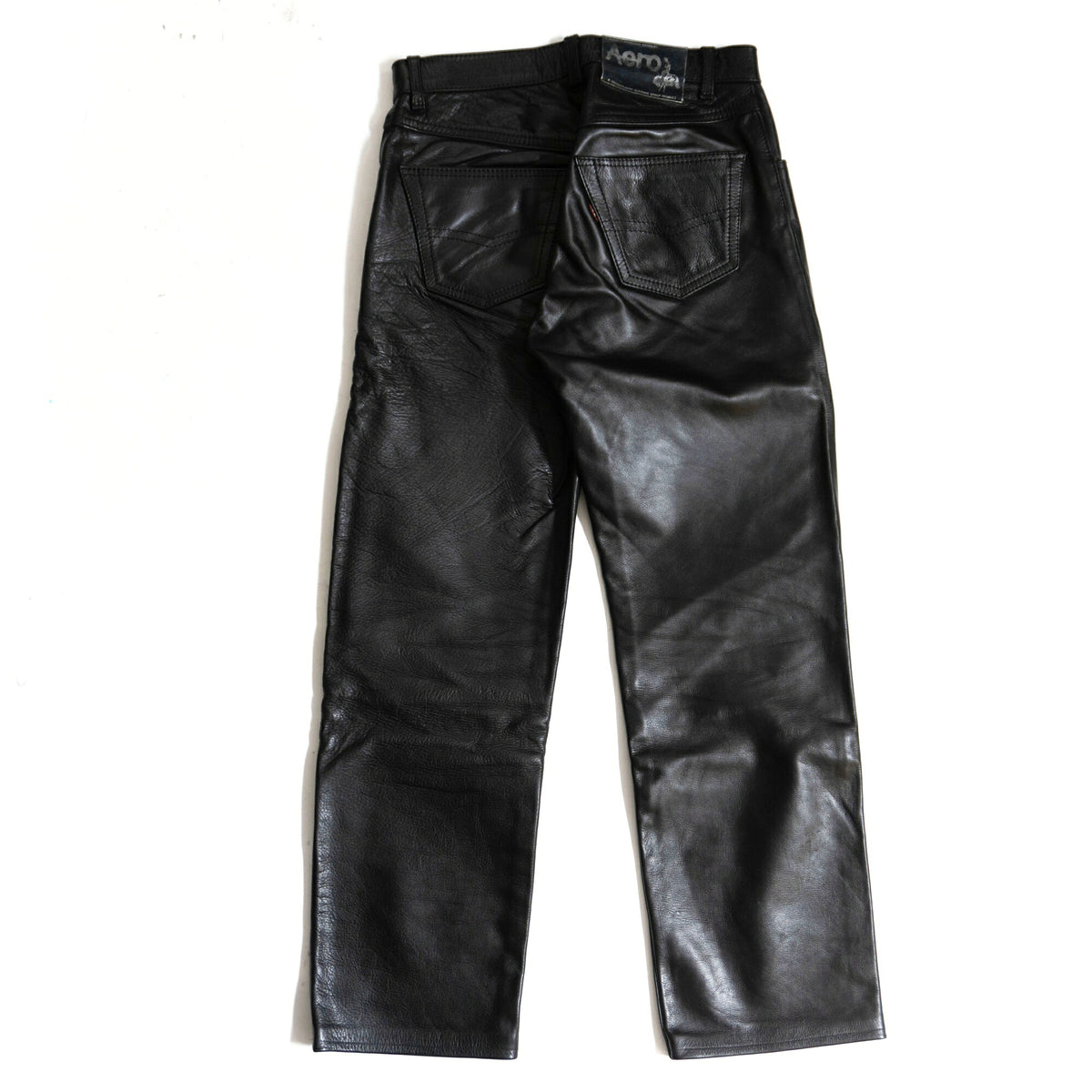 AERO LEATHER Black Steerhide Leather Pants Size 32