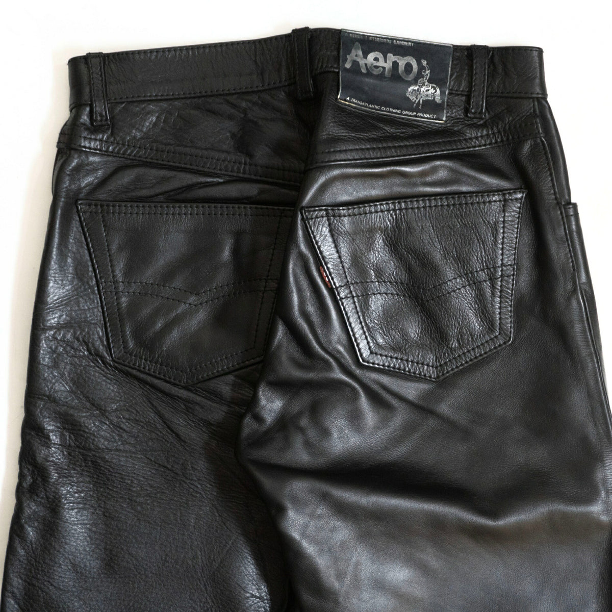 AERO LEATHER Black Steerhide Leather Pants Size 32