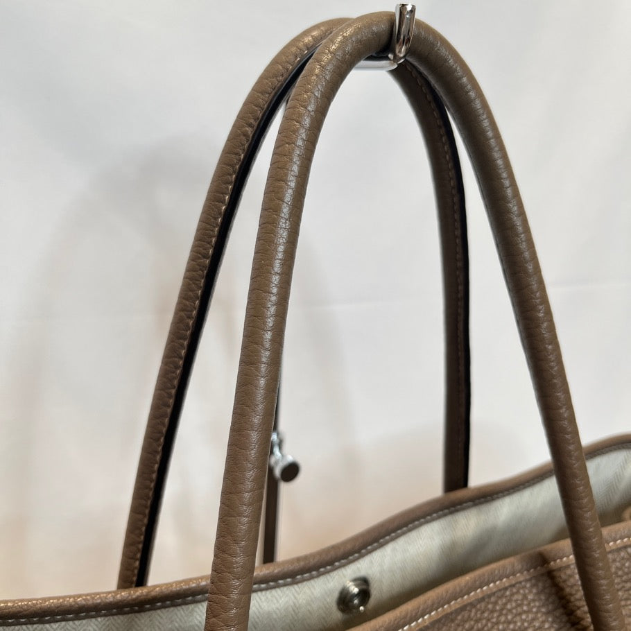 Hermes Garden Party PM Etoupe Leather Tote Bag Size ONE SIZE