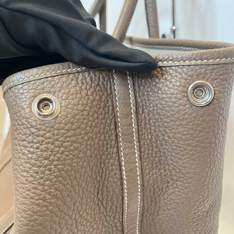 Hermes Garden Party PM Etoupe Leather Tote Bag Size ONE SIZE