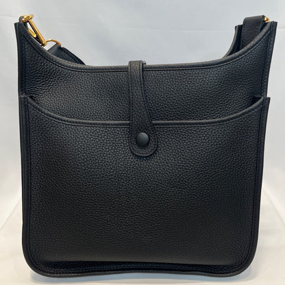 Hermes Evelyne PM Taurillon Clemence Bag Black Size ONE SIZE