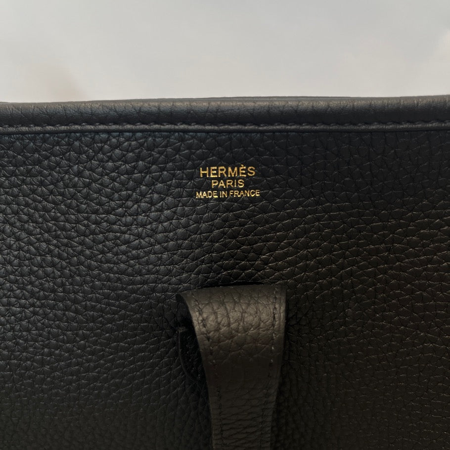 Hermes Evelyne PM Taurillon Clemence Bag Black Size ONE SIZE