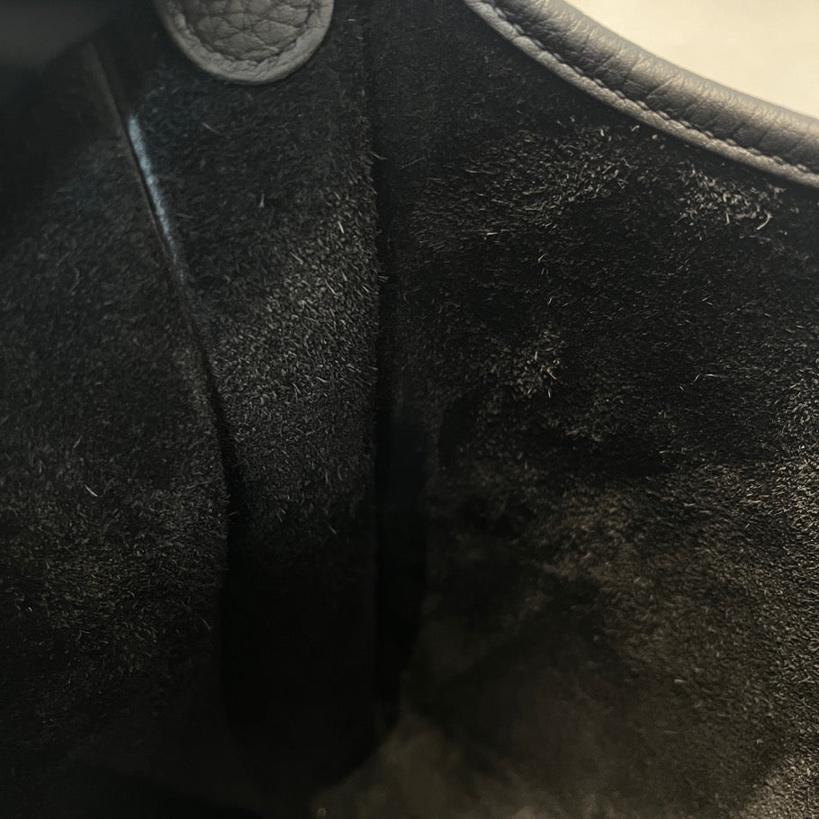 Hermes Evelyne PM Taurillon Clemence Bag Black Size ONE SIZE