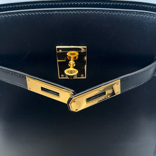 Hermes Kelly Sport MM Box Calf Bag Black Size ONE SIZE