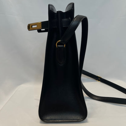 Hermes Kelly Sport MM Box Calf Bag Black Size ONE SIZE