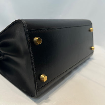 Hermes Kelly Sport MM Box Calf Bag Black Size ONE SIZE