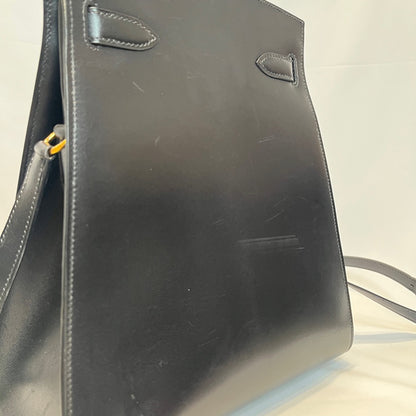 Hermes Kelly Sport MM Box Calf Bag Black Size ONE SIZE