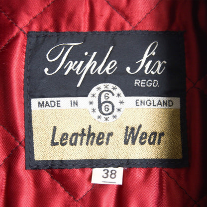 UK 666 Steerhide Side Belt Double Riders Jacket Navy Size 38