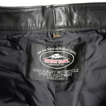 KUSHITANI Black Leather Pants Size LL