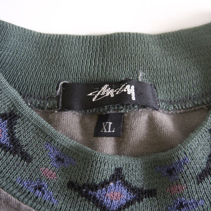 OLD STUSSY 80s Collar Logo Double Print T-Shirt Size XL