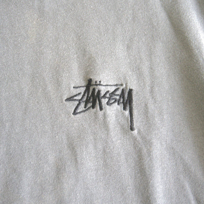 OLD STUSSY 80s Collar Logo Double Print T-Shirt Size XL