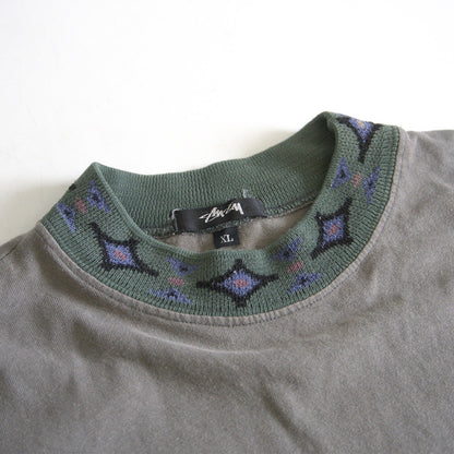 OLD STUSSY 80s Collar Logo Double Print T-Shirt Size XL