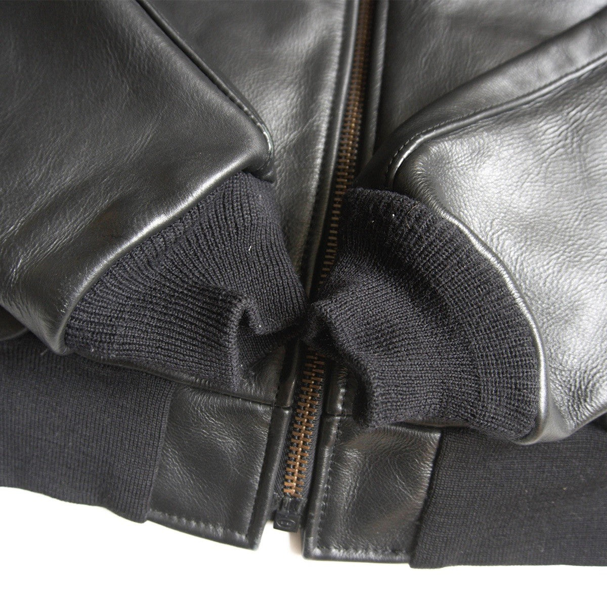 VANSON TJV All Leather Varsity Jacket Black USA Made Size 36