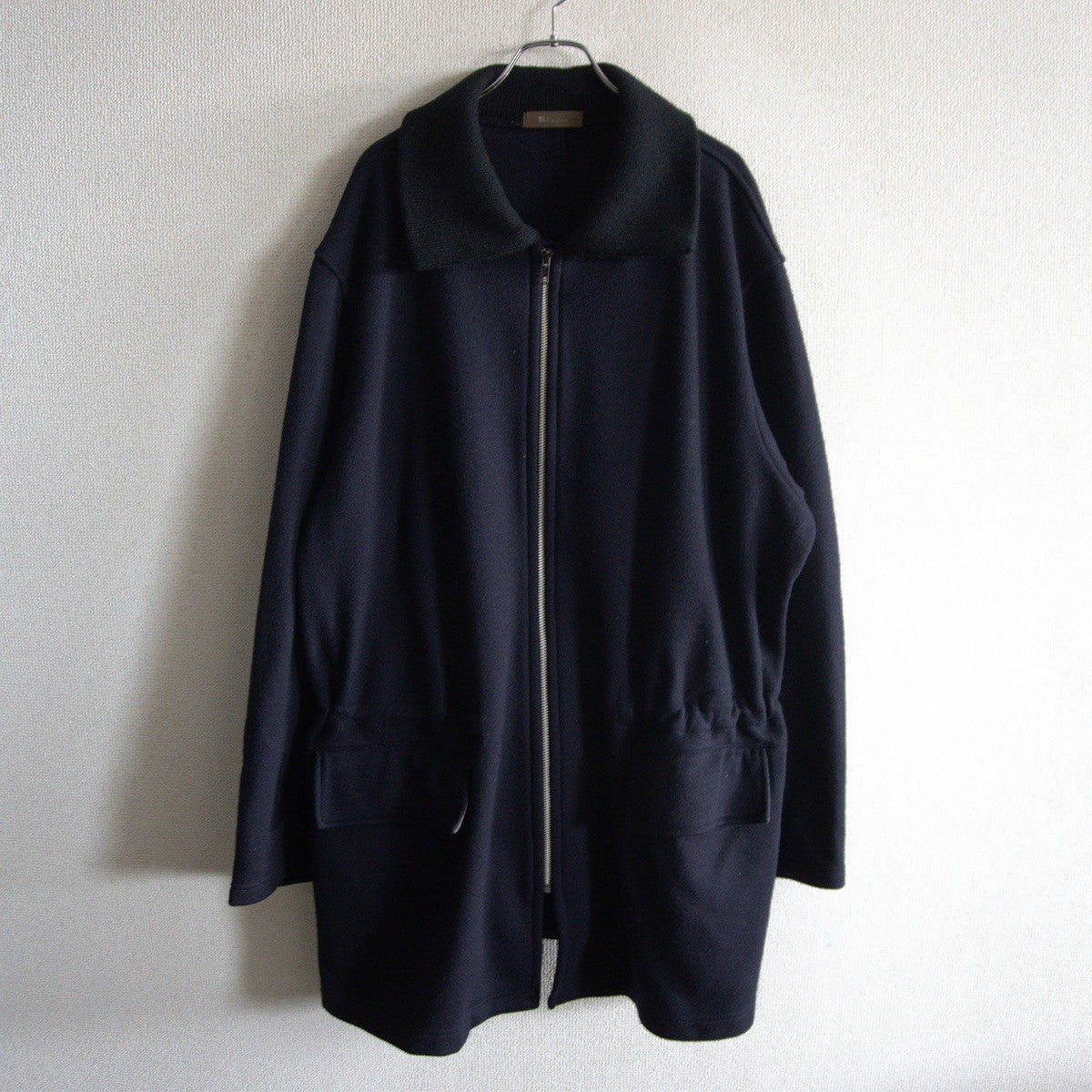Y's for men 90s Melton Wool Zip-Up Coat Navy Size L