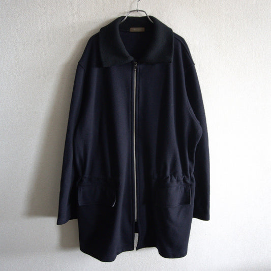 Y's for men 90s Melton Wool Zip-Up Coat Navy Size L