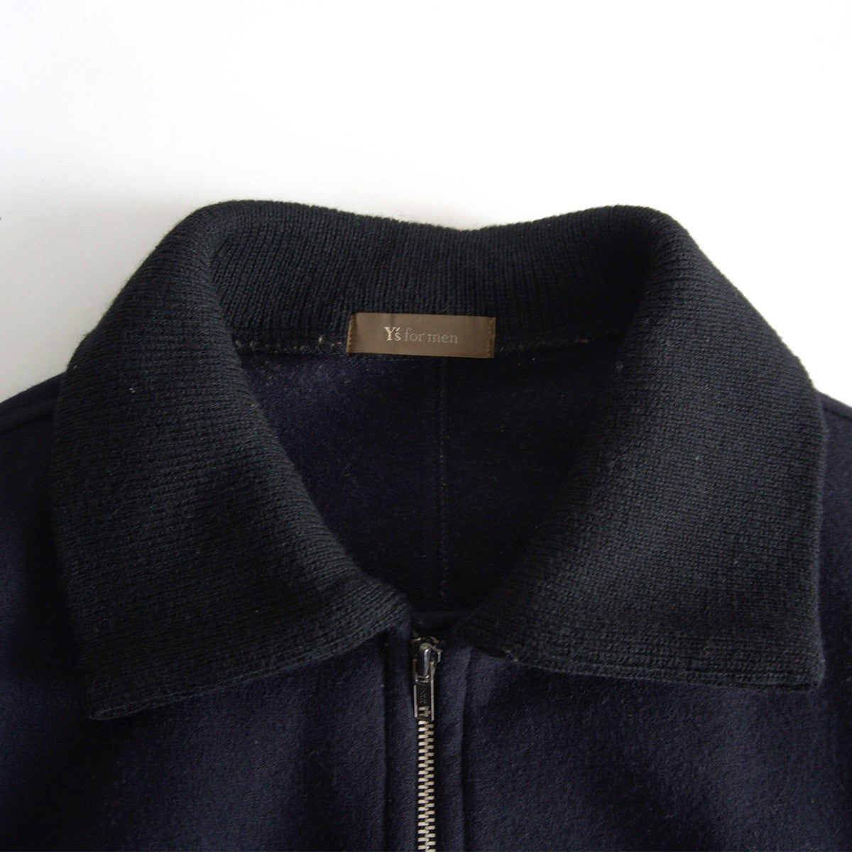 Y's for men 90s Melton Wool Zip-Up Coat Navy Size L