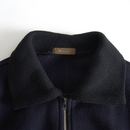 Y's for men 90s Melton Wool Zip-Up Coat Navy Size L