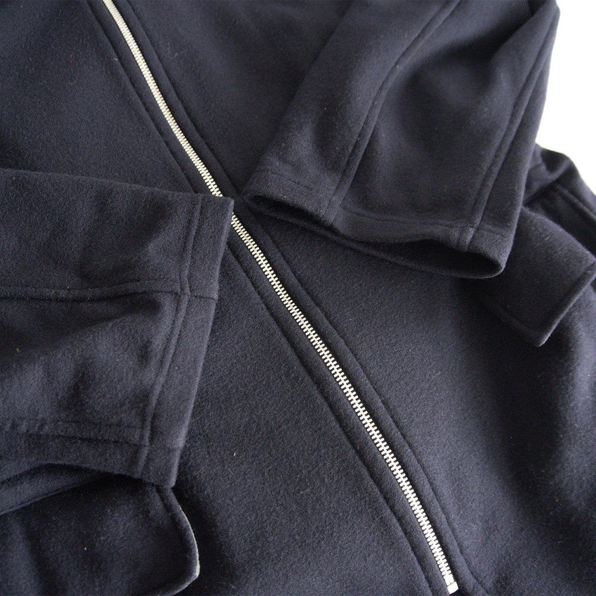 Y's for men 90s Melton Wool Zip-Up Coat Navy Size L